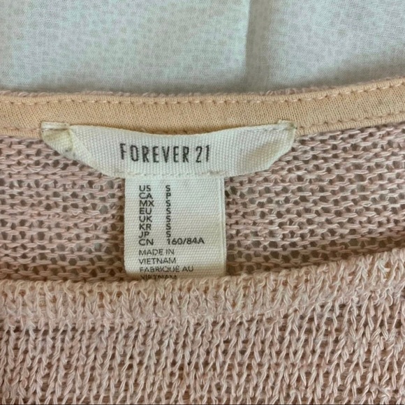 NWOT F21 Light Ballet Pink Barbiecore Thin Lightweight Knit Sweater Size Small - Picture 6 of 9